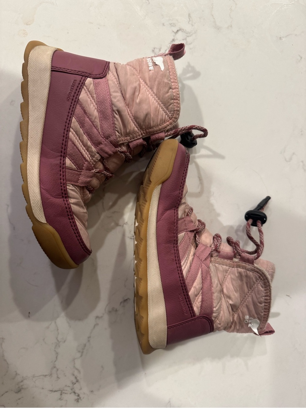 The North Face Girls Pink Quilted Winter Boots